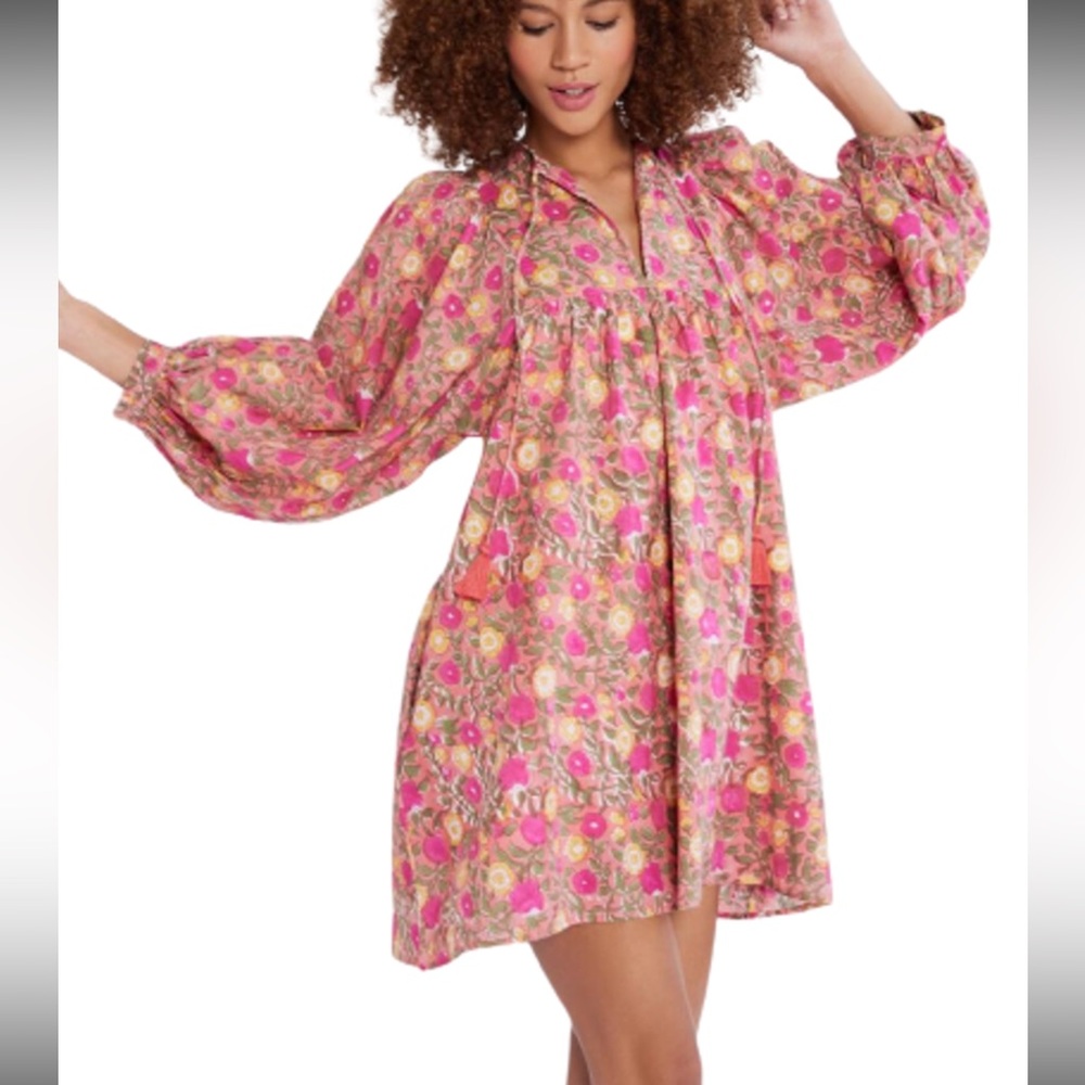 Milly Floral Dress with Puff Sleeve